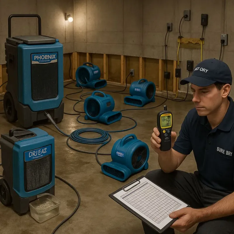 Structural Drying and Dehumidification process in West Fairview, PA